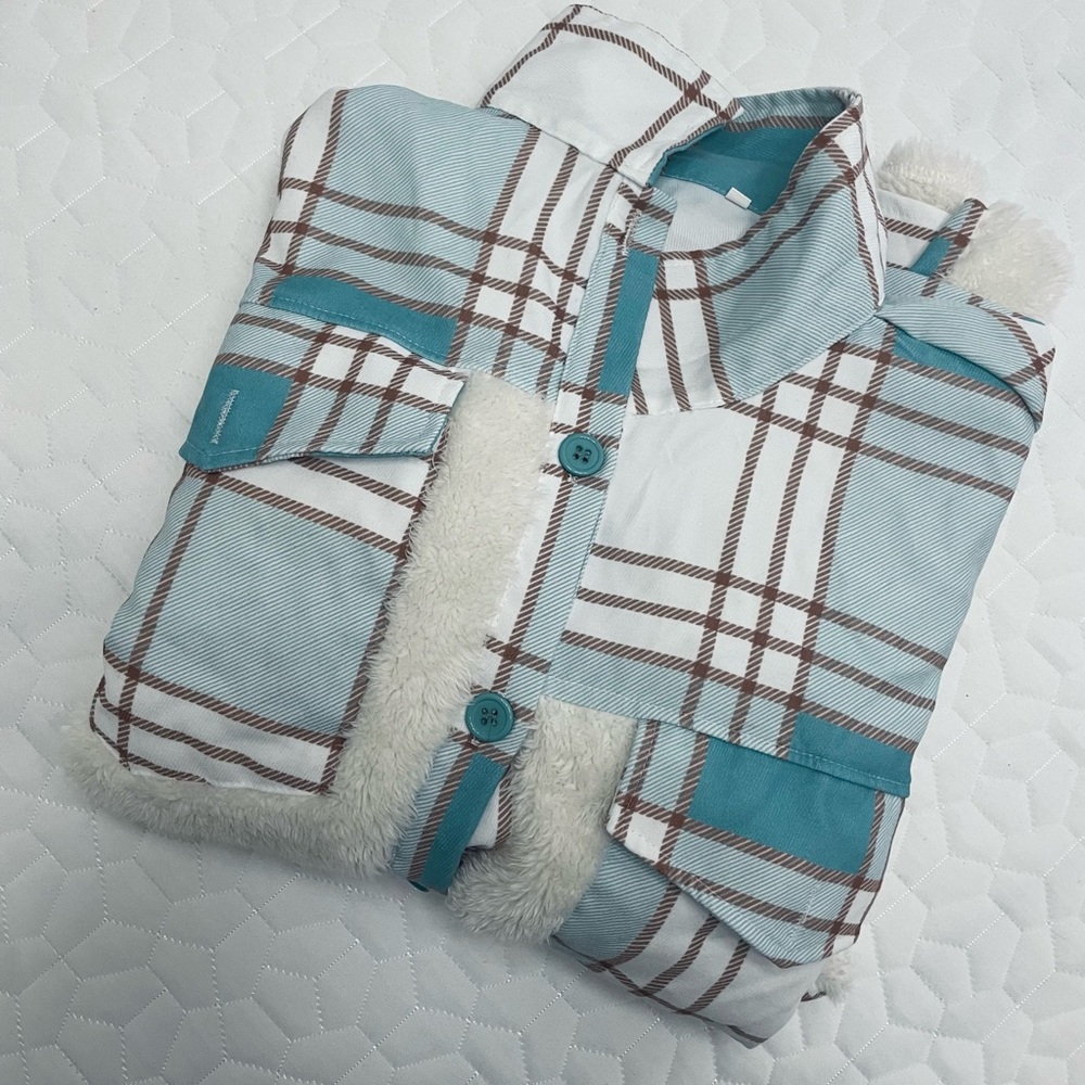 - Plaid Sherpa Jacket